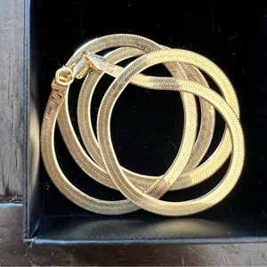 Herringbone 10k gold over sterling